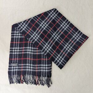 Authentic Burberry's of London Scarf Blue Unisex 100% Cashmere – Used – Winter